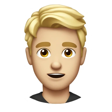 A blonde white boy with disgust look with high eyebrows and big lips looking to you really badly sticker