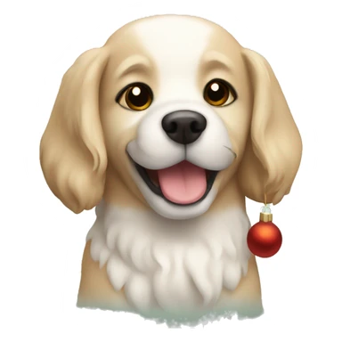 Cute cozy dog Christmas sticker