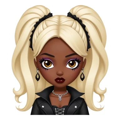 gothic pretty bratz baddie, dark skin sticker