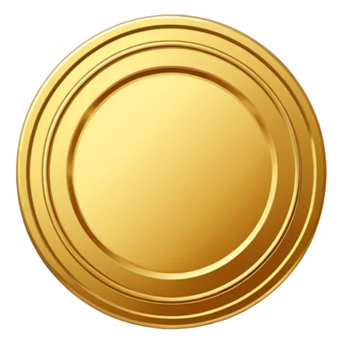 JUST THE CIRCLE  golden medal with a glossy finish, central empty space, details in border  sticker