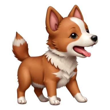 Red heeler puppy howling with mouth open sticker