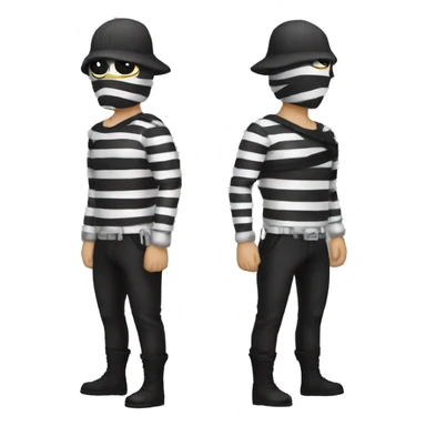 Robber with white and black stripes sticker