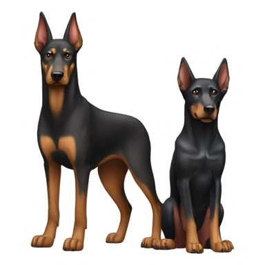 wolf and dog doberman sticker