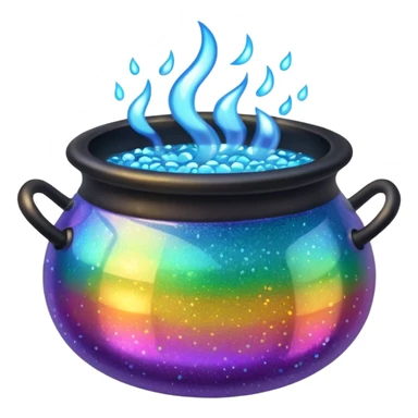 glitter cauldron sticker