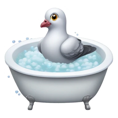 pigeon in a bubble bath sticker