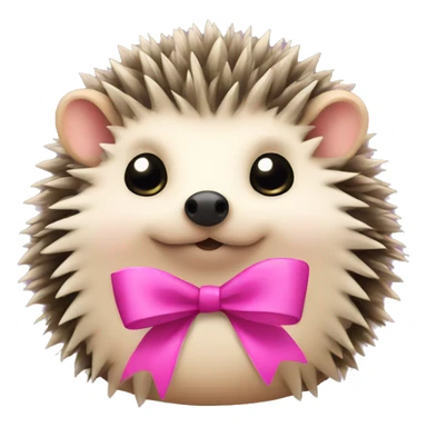 hedgehog with a pink bow sticker