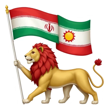 Iranian flag with the lion and sun emblem sticker