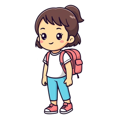 Girl first day school sticker