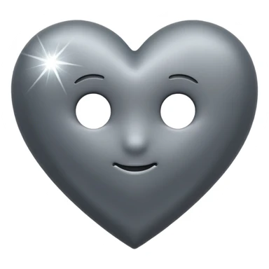 gray heart with little sparkling light sticker