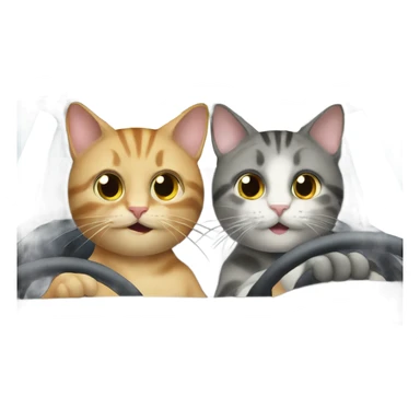 2 Cats in a car sticker