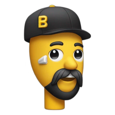 pez Reineta con barba, ropa amarilla y una gorra negra sticker