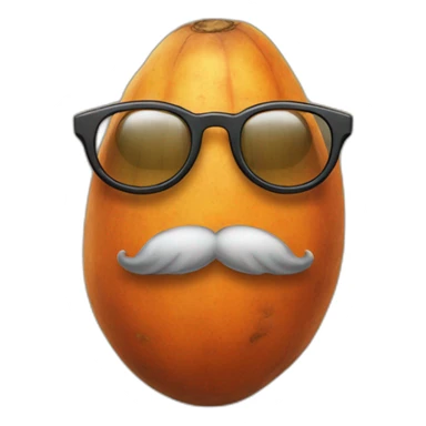 sweet potato with glasses and a beard sticker