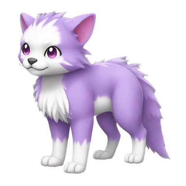 Cute cool purple white pink animal hybrid Fakemon full body sticker