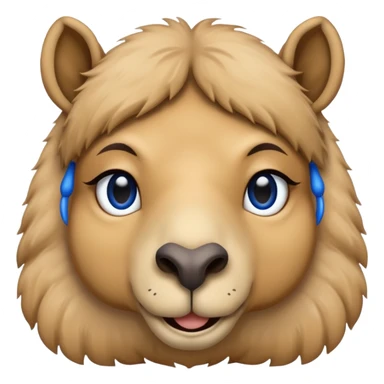 camel, just face, blue sticker