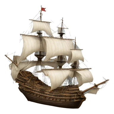 photorealistic XVII century ship sticker