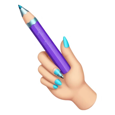 Glitter Purple and Cian pencil hand write  sticker
