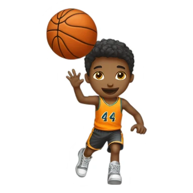 a boy playing basketball sticker