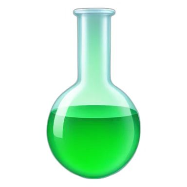 green laboratory flask, complex background sticker