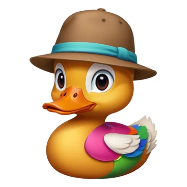 duck wearing a hat sticker