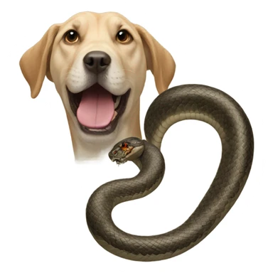 a snake with the head of a dog sticker