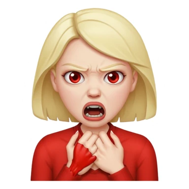 angry woman choking herself sticker