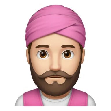 man bearded sport pink headband sticker