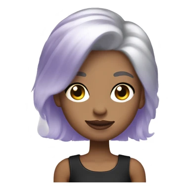 a girl with short silver, lilac hair, fair skin blue eyes drives a black-convertible mini cooper sticker