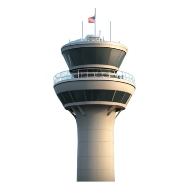air traffic control tower, full size, modern, realistic sticker