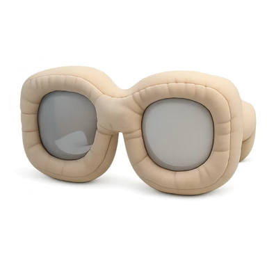 cushion style sunglasses, plush and rounded, cute sticker