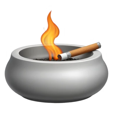 a lit blunt leaning against an ashtray sticker