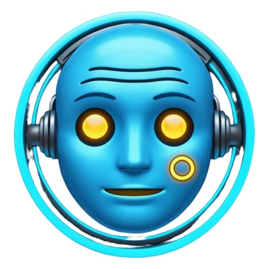 Neon cyberpunk emoji face, blue glow. Text: CERTIFIED TIME-WASTER.

 sticker