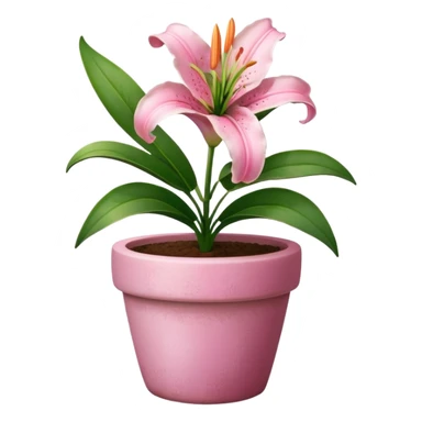 pink lily flower pot sticker