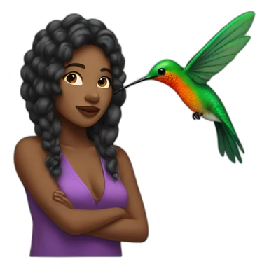 Black women with humming bird sticker
