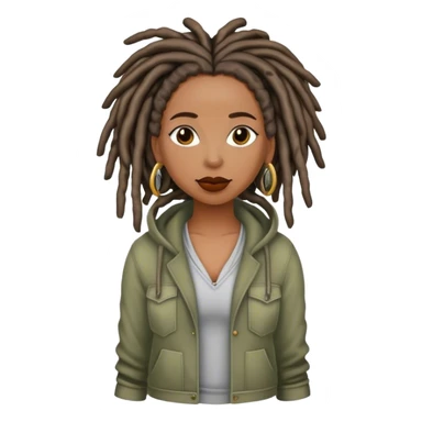 Black woman with locs outfit sticker