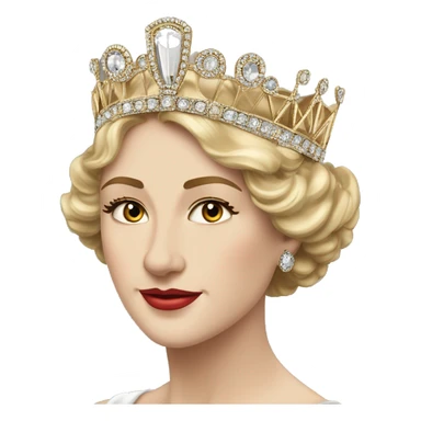 art deco queen mary 20's tiara gold crystals sticker