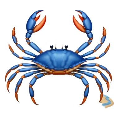 A blue crab with eight legs and two pincers sticker