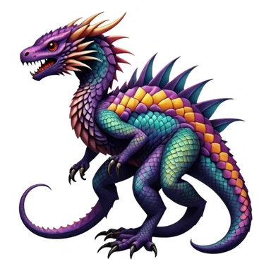 Gothic badass cool complex exotic colorful aesthetic-scenery-Fakémon-creature (full body) sticker
