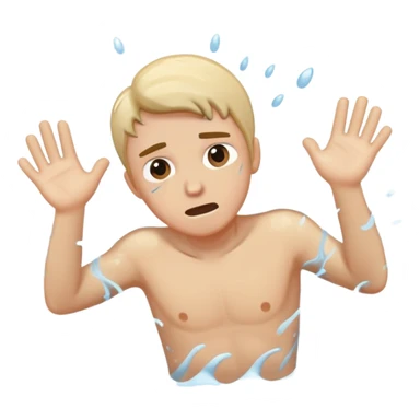 A man trying to escape from drowning sticker