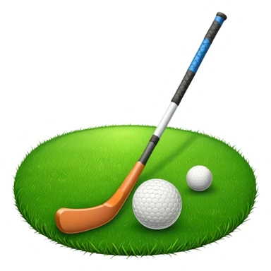 green grass, field hockey stick, field hockey ball sticker