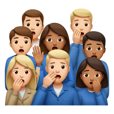 People Yawning with Hand on Mouth sticker