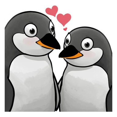 Two penguins in love sticker