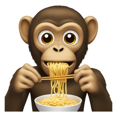 A Monkey who is eating Ramen sticker