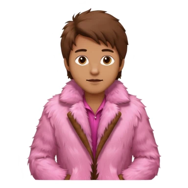 Pink fur coat male sticker