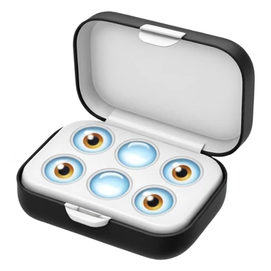 2 contact lenses white travel mini case sticker