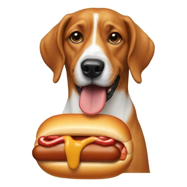 dog eating hotdog sticker