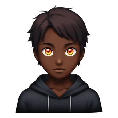 silhouette of a person with glowing eyes in darkness, mysterious anime character sticker