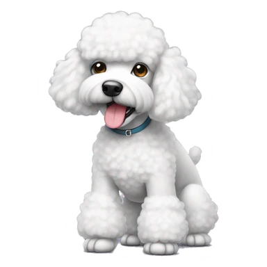 White stander poodle sticker