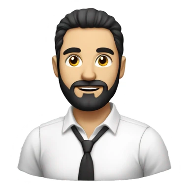 Man photo in office formate, black hair with beard  sticker