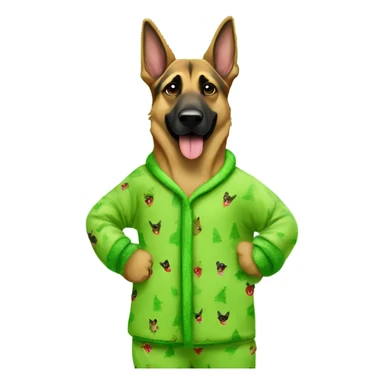 german shepherd wearing grinch pajamas sticker