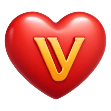 Heart with the letter Y inside  sticker
